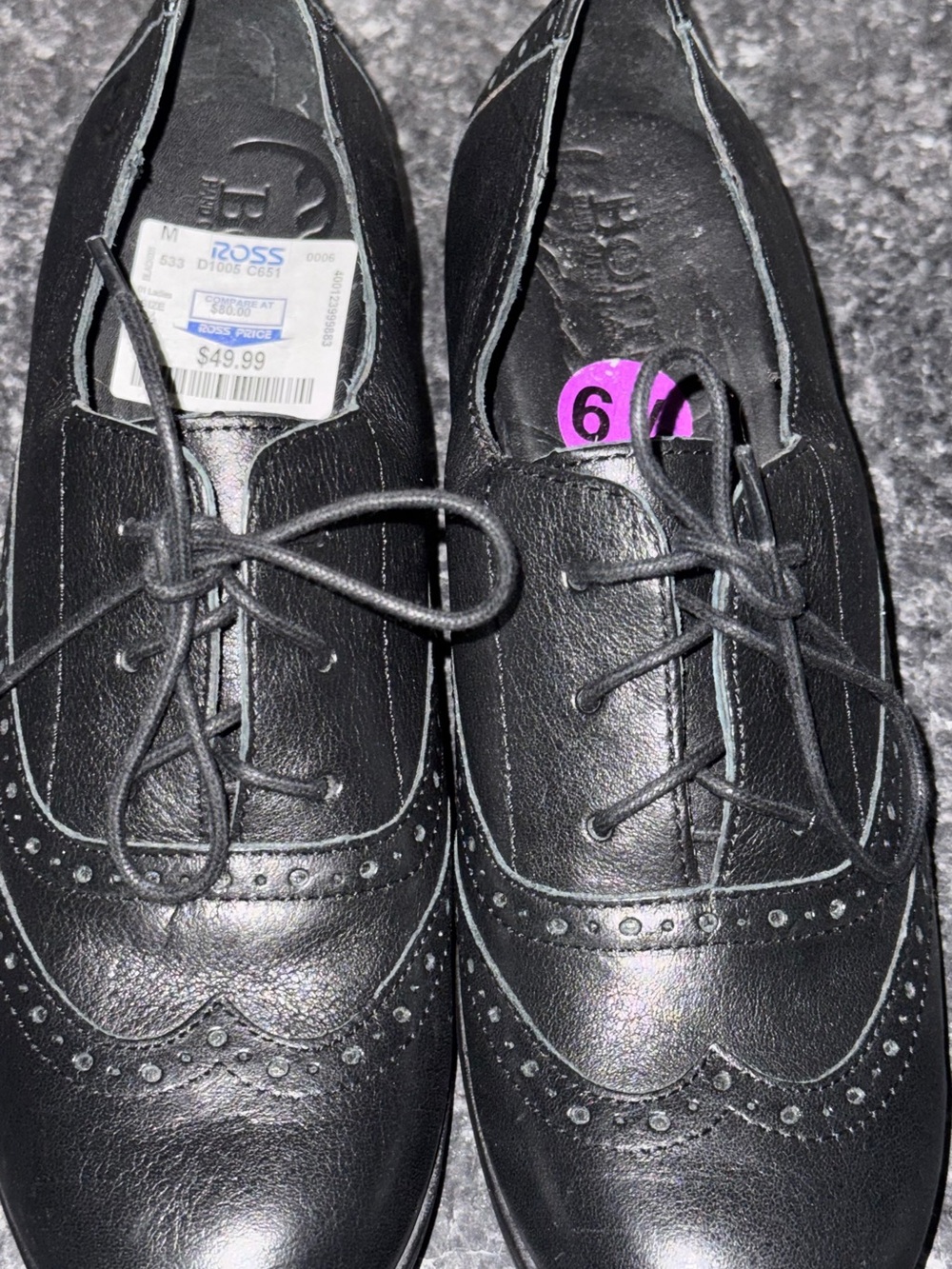 Born Women's Black Leather Heeled Wingtip Oxford Shoes Size 6.5 M Bran new - Picture 9 of 9